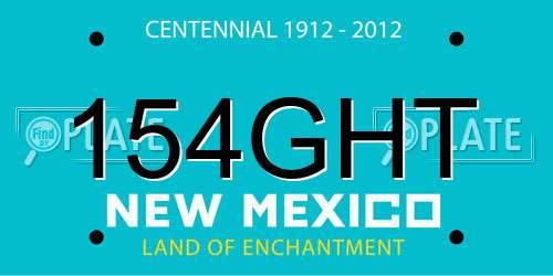154GHT New Mexico License Plate