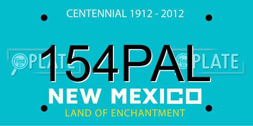 154PAL New Mexico License Plate