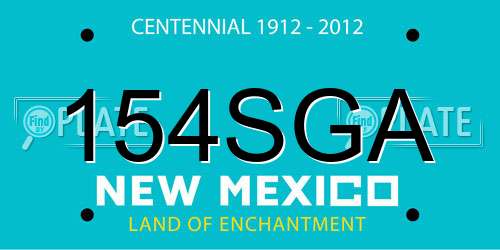 154SGA New Mexico License Plate