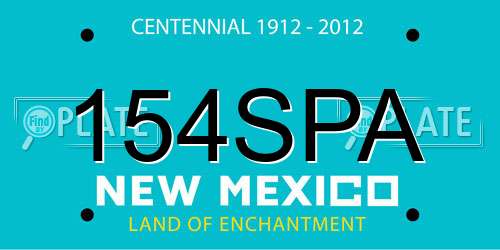 154SPA New Mexico License Plate