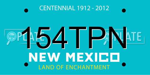154TPN New Mexico License Plate