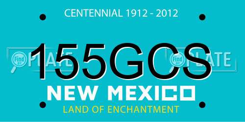 155GCS New Mexico License Plate