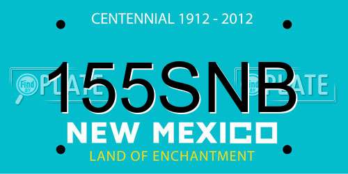 155SNB New Mexico License Plate