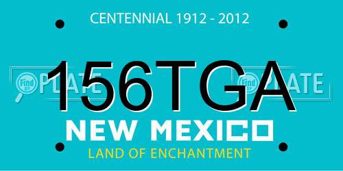 156TGA New Mexico License Plate