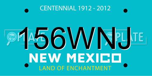 156WNJ New Mexico License Plate