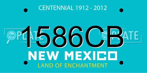 1586CB New Mexico License Plate
