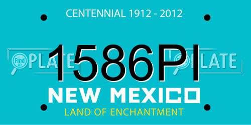 1586PI New Mexico License Plate
