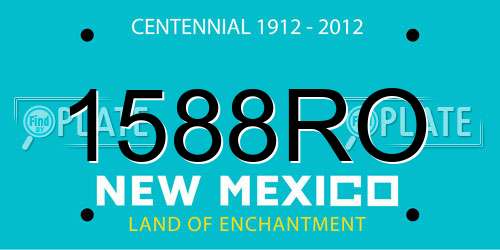 1588RO New Mexico License Plate