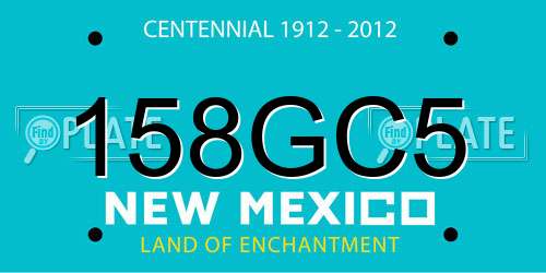 158GC5 New Mexico License Plate