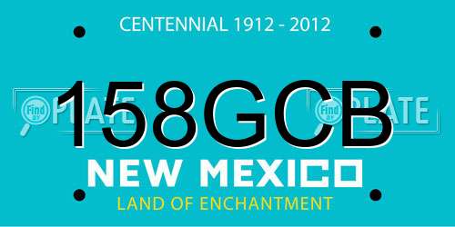158GCB New Mexico License Plate