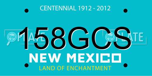 158GCS New Mexico License Plate