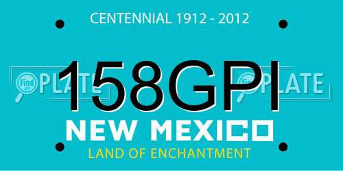 158GPI New Mexico License Plate