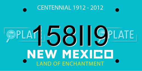 158II9 New Mexico License Plate