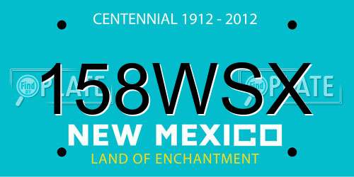 158WSX New Mexico License Plate