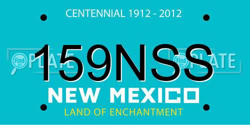 159NSS New Mexico License Plate