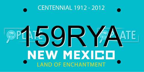 159RYA New Mexico License Plate