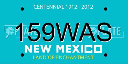 159WAS New Mexico License Plate