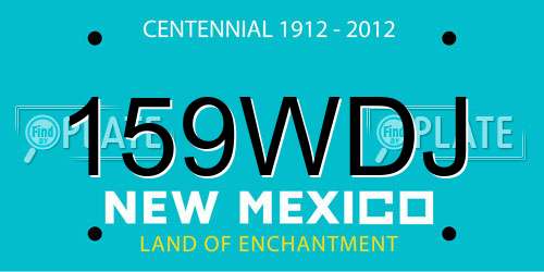 159WDJ New Mexico License Plate