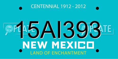 15AI393 New Mexico License Plate