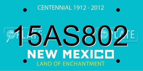 15AS802 New Mexico License Plate