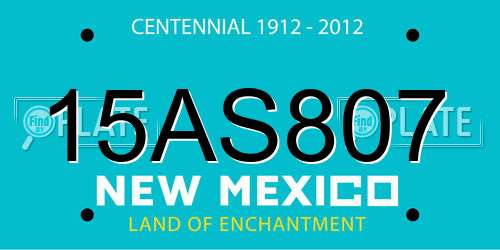 15AS807 New Mexico License Plate
