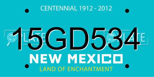 15GD534 New Mexico License Plate