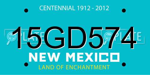 15GD574 New Mexico License Plate