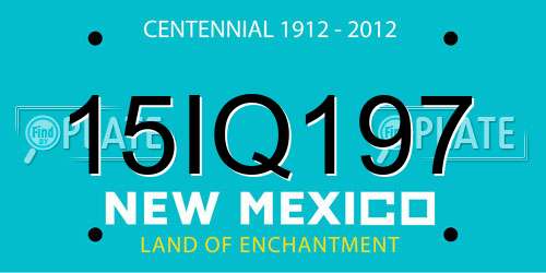 15IQ197 New Mexico License Plate