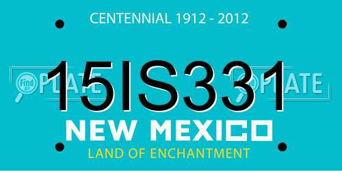 15IS331 New Mexico License Plate