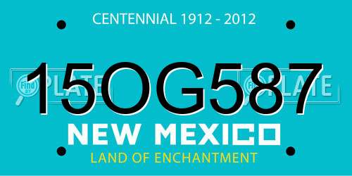 15OG587 New Mexico License Plate