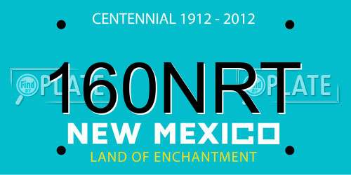 160NRT New Mexico License Plate