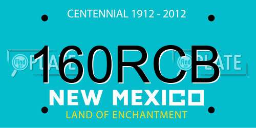 160RCB New Mexico License Plate