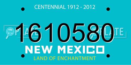 1610580 New Mexico License Plate