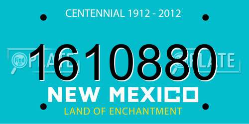 1610880 New Mexico License Plate