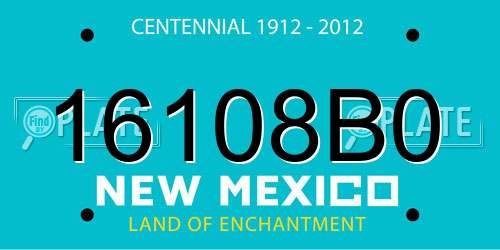 16108B0 New Mexico License Plate