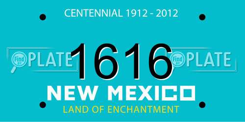 1616 New Mexico License Plate
