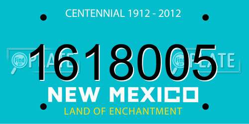 1618005 New Mexico License Plate
