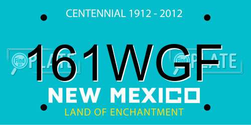 161WGF New Mexico License Plate