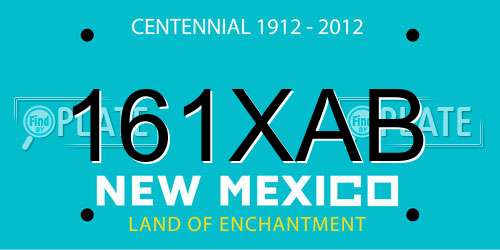 161XAB New Mexico License Plate
