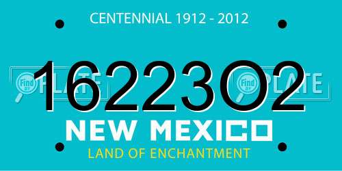 16223O2 New Mexico License Plate