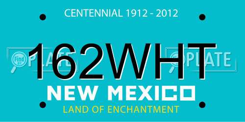 162WHT New Mexico License Plate