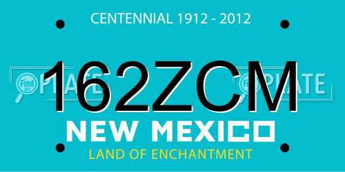 162ZCM New Mexico License Plate