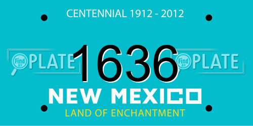 1636 New Mexico License Plate