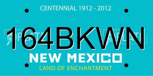 164BKWN New Mexico License Plate