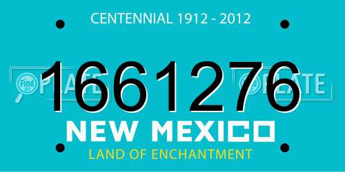 1661276 New Mexico License Plate