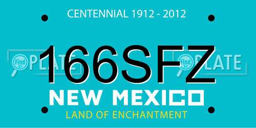 166SFZ New Mexico License Plate