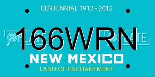 166WRN New Mexico License Plate