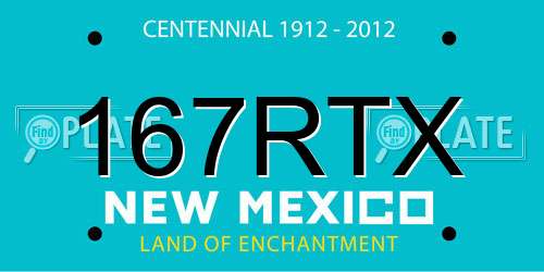 167RTX New Mexico License Plate