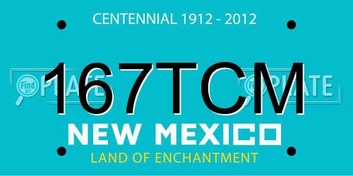 167TCM New Mexico License Plate