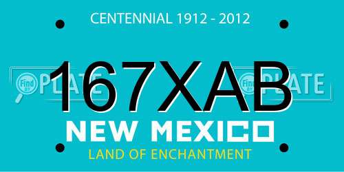 167XAB New Mexico License Plate